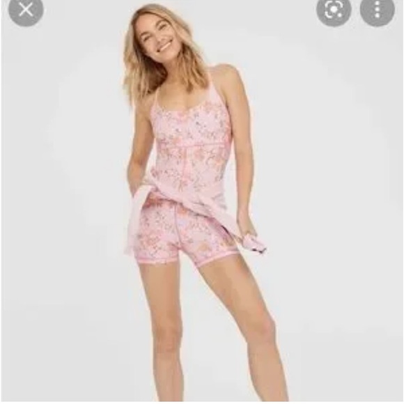 Arie Offline Real Me 3” Floral Shortie‎ Bodysuit. Country Pink. Size L (711) - Picture 2 of 11